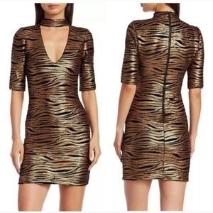 The Alice + Olivia Inka Sequin Metallic Mini Dress in size 0